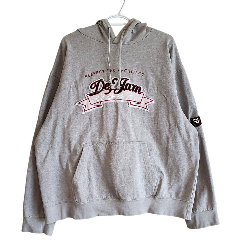 Vintage y2k Def Jam Records University oversized hoodie gray size L